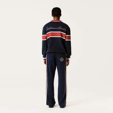Load image into Gallery viewer, Navy Blue Red White Knit Polo Sweatshirt