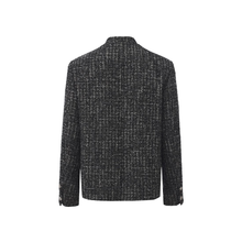 Load image into Gallery viewer, Black &amp; White Woven Wool Tweed Zhongshan Jacket