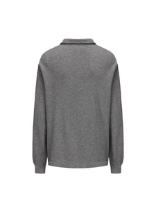 Grey Wool Polo Shirt