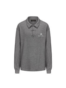 Grey Wool Polo Shirt