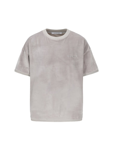 Pearl Grey Velvet Short Sleeve