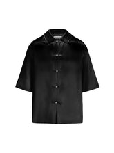 Load image into Gallery viewer, Black Acetic Acid Fabric Short Sleeve Tang Suit