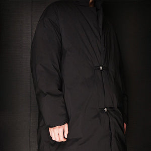 Black Knot Button Down Coat