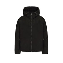 Load image into Gallery viewer, Black Suede Orchid Zipper Down Jacket