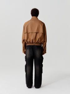 Caramel Wool Harrington Jacket
