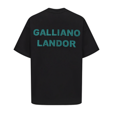 Load image into Gallery viewer, Black Blue Rhinestone Logo T-shirt
