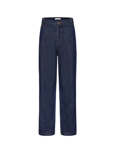 Dark Blue Silk Denim Jeans