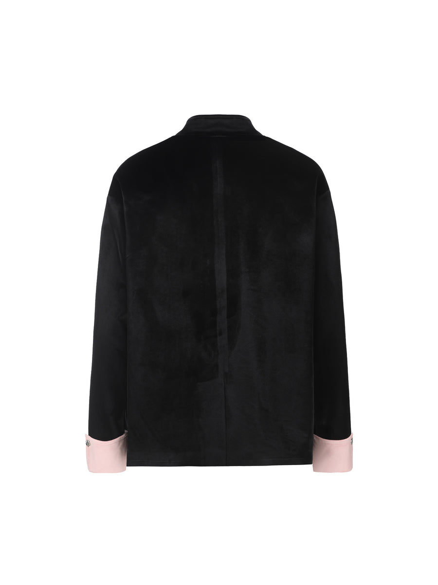 Black & Pink Velvet Tang Suit Jacket – GALLIANO LANDOR