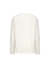 Load image into Gallery viewer, White Henry collar Waffle-Knit Long Sleeve T-Shirt