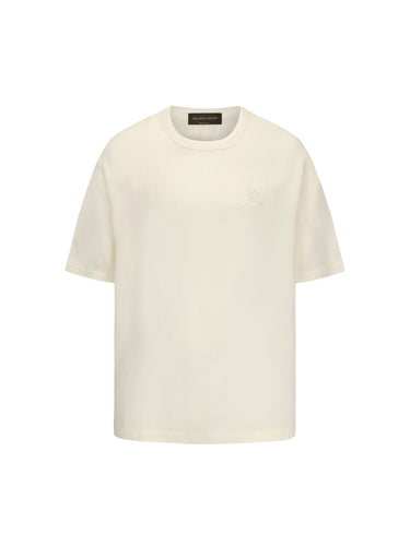 Cream White Tencel Wool Short-sleeved Shirt