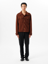 Load image into Gallery viewer, Caramel Wool Navy Jacket