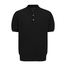 Load image into Gallery viewer, Black Wool Polo Shirt