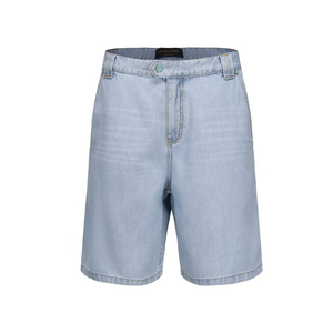 Light Blue Silk Denim Shorts