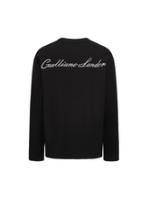 Load image into Gallery viewer, Black Waffle-Knit Long Sleeve T-Shirt