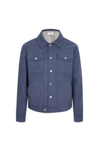 Load image into Gallery viewer, Midnight Blue Suede Fabric Jacket