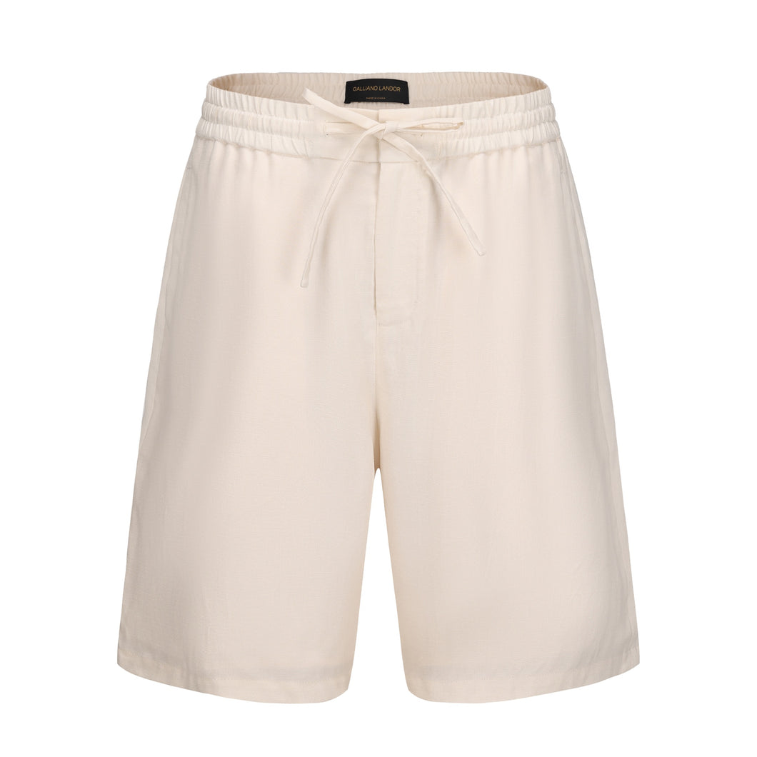 White Tencel Linen Shorts