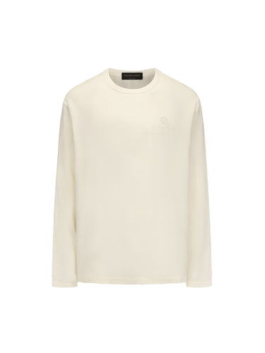 Cream White Tencel Wool Long-sleeved Shirt