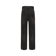 Load image into Gallery viewer, Black-Grey Sunset Washed Baggy Denim Jeans