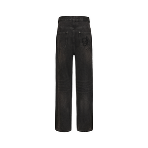 Black-Grey Sunset Washed Baggy Denim Jeans