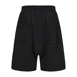 Black Pink Rhinestone Logo Shorts