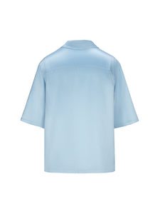 Carolina Blue Acetic Acid Fabric Short Sleeve Tang Suit