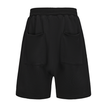 Load image into Gallery viewer, Black White Rhinestone Logo Shorts
