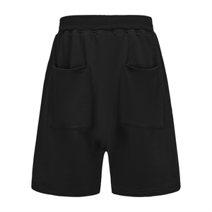 Black White Rhinestone Logo Shorts