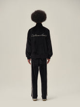 Load image into Gallery viewer, Black &amp; White Velvet Stripe Patchwork Jacket