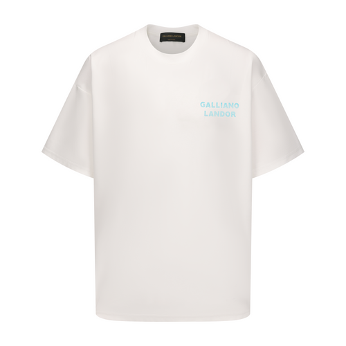 White Blue Rhinestone Logo T-shirt