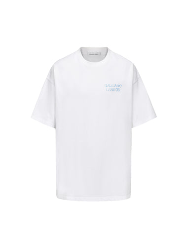 Crushed Ice Pattern White Logo T-shirt