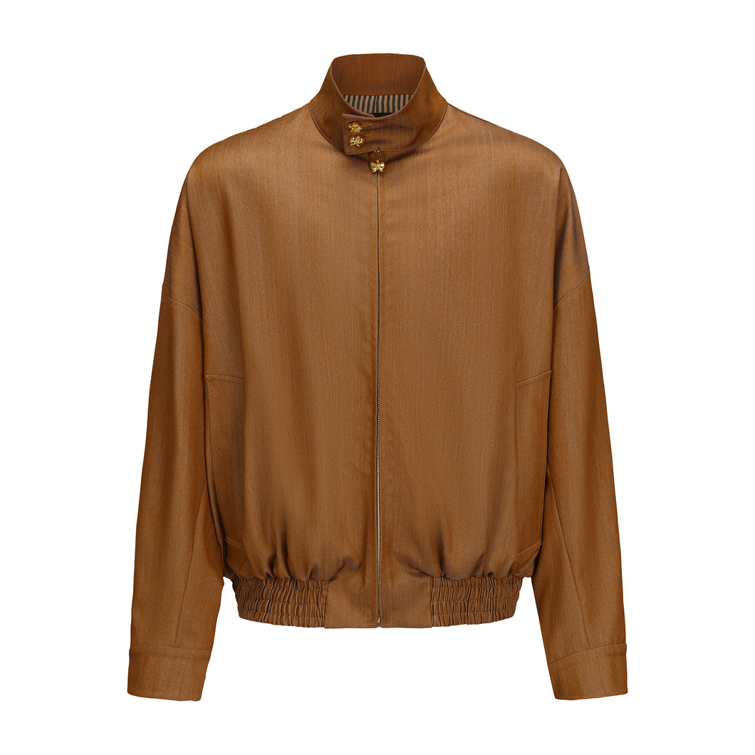Caramel Wool Harrington Jacket