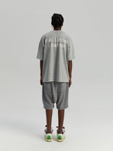 Load image into Gallery viewer, Gray experimental stonewash style logo shorts