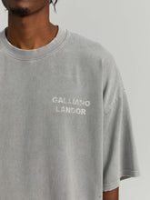 Load image into Gallery viewer, Gray experimental stonewash style logo T-shirt