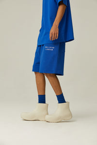 Klein Blue Printed Logo Shorts