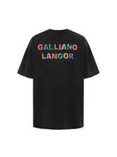 Load image into Gallery viewer, Black Antique Brass Rainbow Printed Logo T-shirt