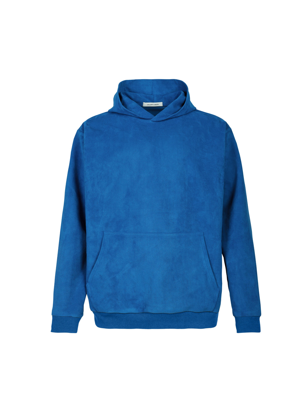 Blue Suede Fabric Hooded Sweater