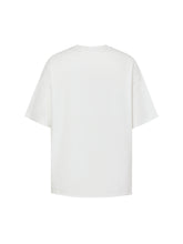 Load image into Gallery viewer, White Slub Cotton T-shirt with Embroidery Logo
