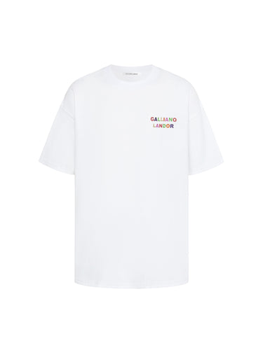 White Rainbow Glitter Logo T-shirt