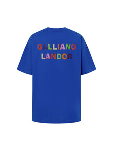 Klein Blue Rainbow Glitter Logo T-shirt
