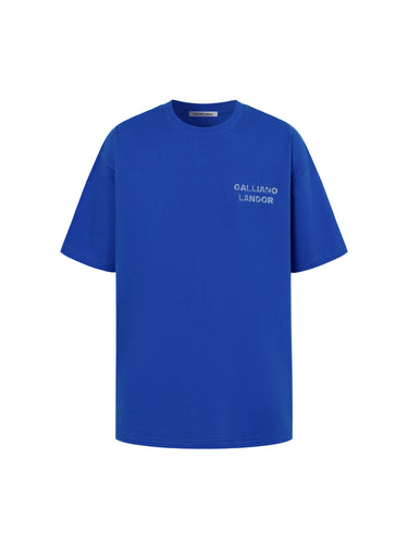 Klein Blue Printed Logo T-shirt