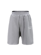 Load image into Gallery viewer, Gray experimental stonewash style logo shorts