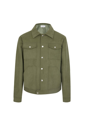 Green Suede Fabric Jacket