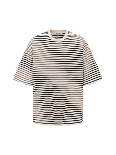 Cream Black & White Stripes T-shirt