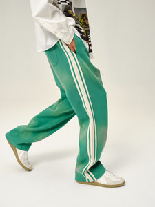 Aqua Green Sunfade Stripe Trousers