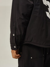 Load image into Gallery viewer, Black Nylon Silver Button Padded Jacket
