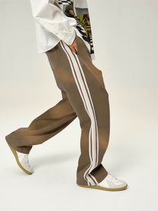 Mocha Brown Sunfade Stripe Trousers