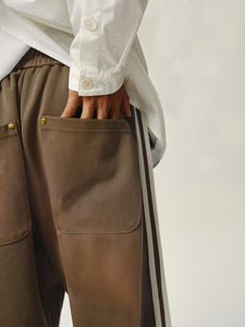 Mocha Brown Sunfade Stripe Trousers