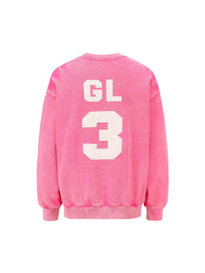 Pink Snow Washed Crewneck Sweater