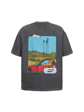 Load image into Gallery viewer, Black Retro Sports Car Print T-shirt