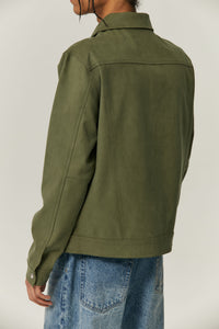Green Suede Fabric Jacket